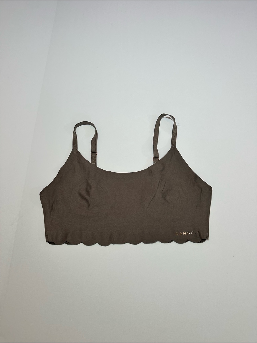 Danskin Brown Scalloped Bralette with Adjustable Straps